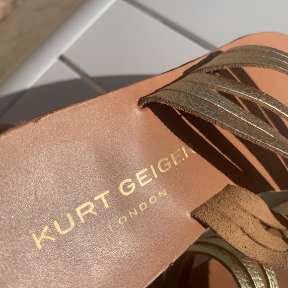 Kurt Geiger London summer gold leather shoes size 6-6.5 ( European 36.5) - Picture 12 of 14